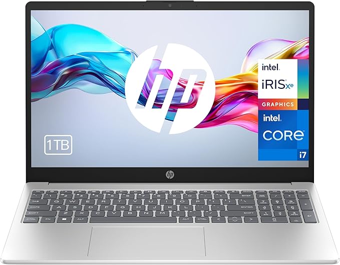 HP 15-fd0190ns - Ordenador portátil de 15.6" FHD Intel Core i7-1355U, 16GB RAM, 512GB SSD, Intel Iris Xe Graphics, Sin Sistema Operativo