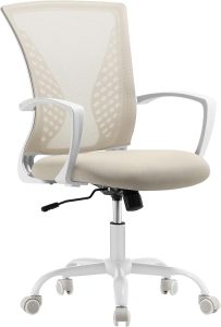 SONGMICS Silla de malla giratoria. Altura ajustable. Función de inclinación, respaldo y asiento transpirable. Carga de 120 kg